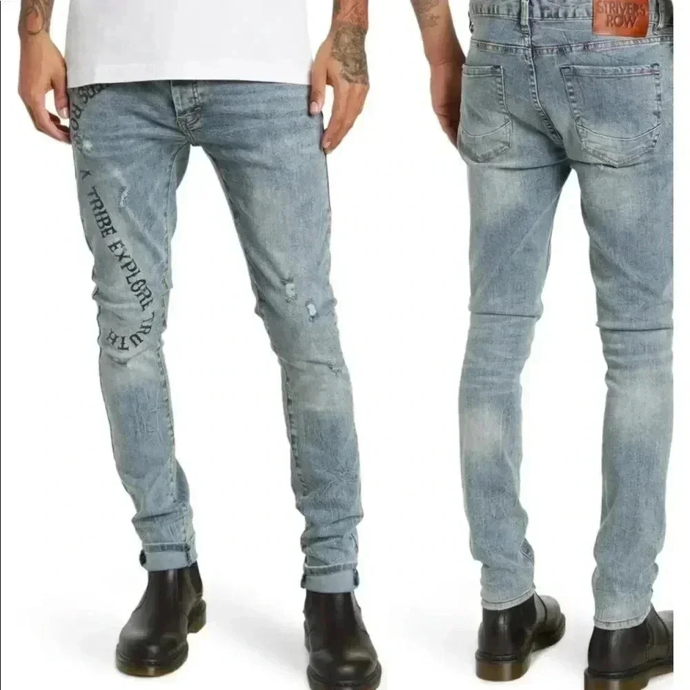 NWT STRIVERS ROW Sugar Maple Distressed Denim Jeans Sugar Maple Mens Sz 40
